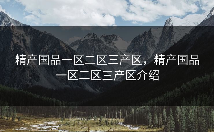 精产国品一区二区三产区，精产国品一区二区三产区介绍